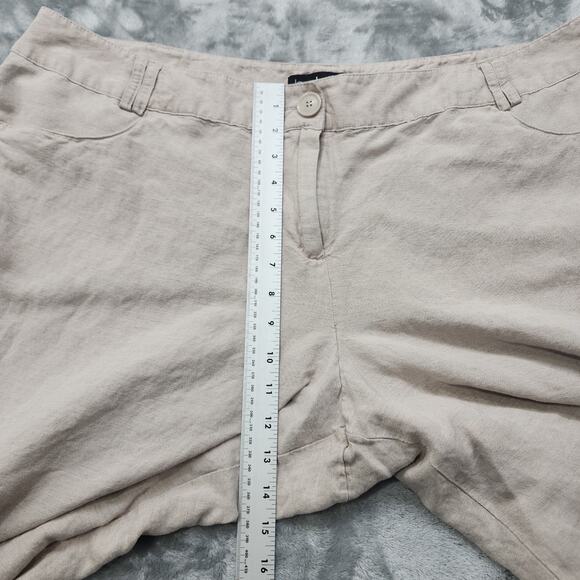Lane Bryant Pants Womens 22 Tan Khaki Linen Blend High Rise Capri Office Preppy - Picture 8 of 11